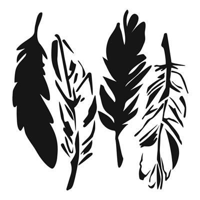 The Crafters Workshop - 6x6 Template - 4 Feathers  (sold in 3's)
