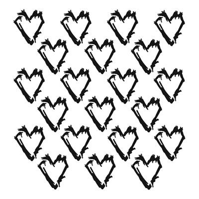 The Crafters Workshop - 6x6 Template - Grunge Hearts  (sold in 3's)