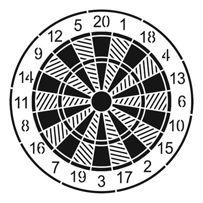 The Crafters Workshop - 6x6 Template - Dartboard  (sold in 3's)