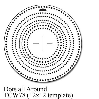The Crafters Workshop - 12x12 Template - Dots all Around  (sold in 3's)