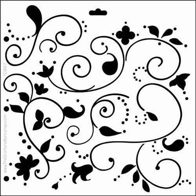 The Crafters Workshop - 12x12 Template - Swirly Vines  (sold in 3's)