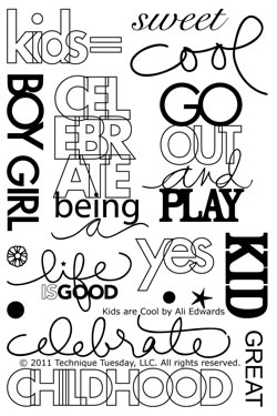 Technique Tuesday - Ali Edwards - Kids Are Cool  (sold individually)