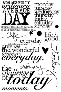Technique Tuesday - Ali Edwards - Ordinary Days  (sold individually)