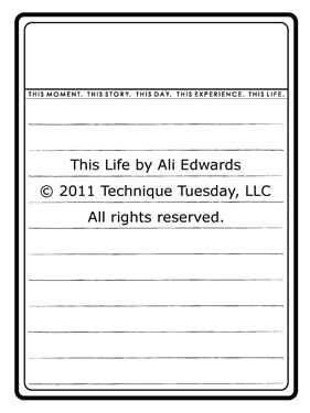Technique Tuesday - Ali Edwards - This Life  (sold individually)