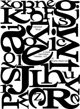 Technique Tuesday - Alphabet Soup  (sold individually)