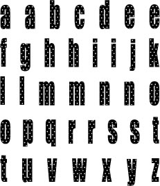 Technique Tuesday - Alphabet Stamp Set - Big Timber Dots Lowercase Letters Large  (sold individually)