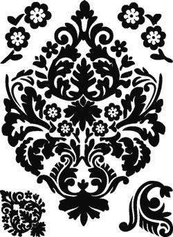 Technique Tuesday - Background & Image Stamp Set - Damask Small  (sold individually)