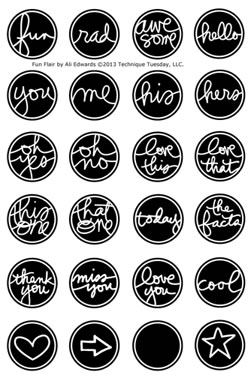 Technique Tuesday - Ali Edwards - Fun Flair  (sold individually)