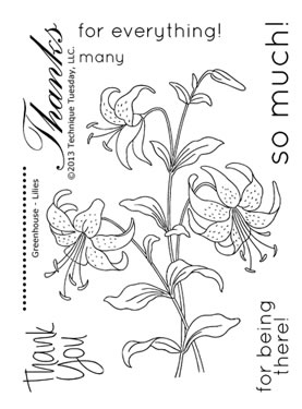Technique Tuesday - Greenhouse Society  Lilies  PREORDER     (sold individually)