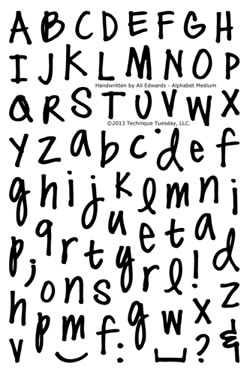Technique Tuesday - Ali Edwards - Handwritten Alphabet Medium  (sold individually)