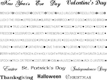 Technique Tuesday - Borderline Stamp Sets - Holidays  (sold individually)
