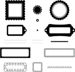 Technique Tuesday - Background & Image Stamp Sets - Loopy Labels  (sold individually)