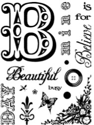 Technique Tuesday - Word Stamp Set - Beautiful Day  (sold individually)