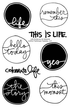 Technique Tuesday - Ali Edwards - Life Circles  (sold individually)