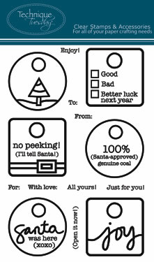 Technique Tuesday - Santa Tags  (sold individually)