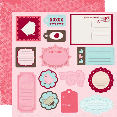 TPC Studio - Little Lovin' - Die Cut Tags with glitter  (pack of 5)