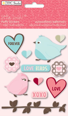 TPC Studio - Little Lovin'  Puffy Stickers  (sold in 3's)