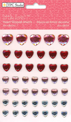 TPC Studio - Little Lovin'  Heart Shaped Jewels   (sold in 3's)