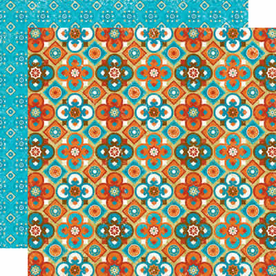 TPC Studio - Mediterranean Summer - Moroccan Tile 12x12 d/sided paper with spot varnish  (pack of 5)