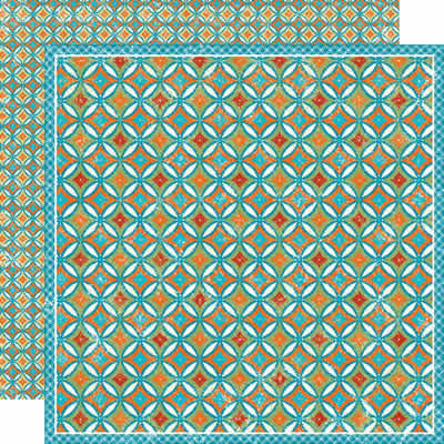 TPC Studio - Mediterranean Summer - Mediterranean Tile 12x12 d/sided paper with spot varnish  (pack of 5)