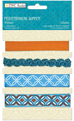 TPC Studio - Mediterranean Summer  Ribbon Cards  (sold in 3's)