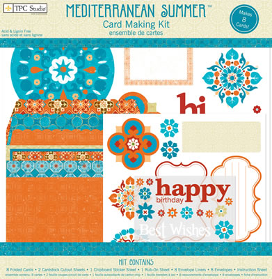TPC Studio - Mediterranean Summer  Cardmaking Kit  (sold in 3's)