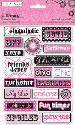 TPC Studio - Girlfriends - Dome Stickers  (sold in 3's)