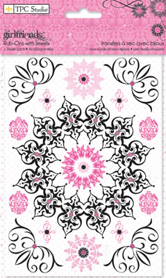 TPC Studio - Girlfriends - Rub-ons with Jewels  (sold in 3's)