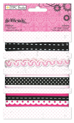TPC Studio - Girlfriends  Ribbon Cards    (sold in 3's)