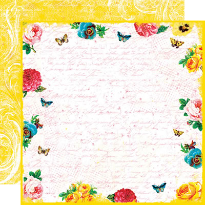 TPC Studio - Boho Blooms - Floral Border 12x12 d/sided paper  (pack of 10)
