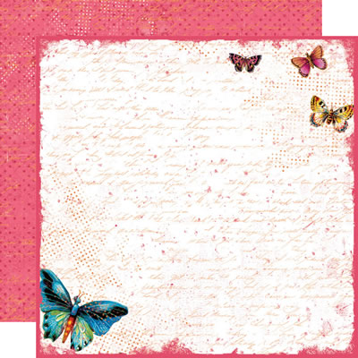 TPC Studio - Boho Blooms - Butterflies 12x12 d/sided paper  (pack of 10)