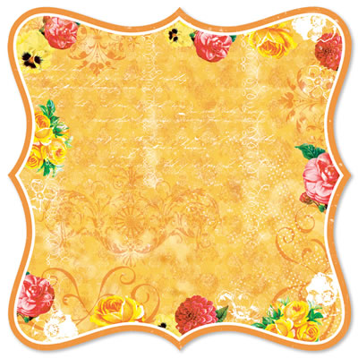TPC Studio - Boho Blooms - Orange Delight 12x12 die-cut paper with spot varnish  (pack of 5)
