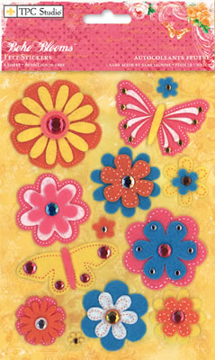 TPC Studio - Boho Blooms  Felt Stickers     (sold in 3's)