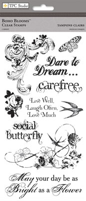 TPC Studio - Boho Blooms  Clear Stamps     (sold individually)