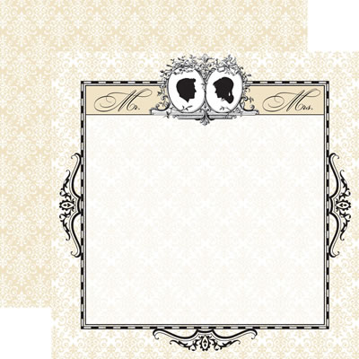 TPC Studios - Wedding Silhouette - Cameo 12x12 d/sided pearlescent paper  (pack of 5)