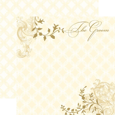 TPC Studios - Wedding Silhouette - The Groom 12x12 d/sided pearlescent paper with foil  (pack of 5)