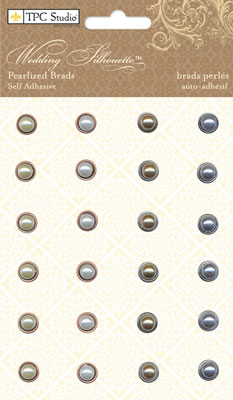 TPC Studios - Wedding Silhouette  Pearlised Brads  (sold in 3's)