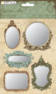 TPC Studios - Grandma's Attic - Chipboard Stickers  (sold in 3's)