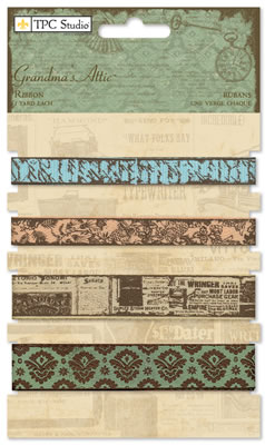 TPC Studios - Grandma's Attic - Ribbon Cards  (sold in 3's)