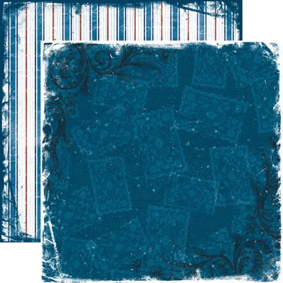 TPC Studio - Heartfelt Travel - Blue Lace 12x12 d/sided paper  (pack of 10)