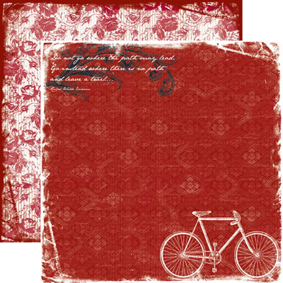 TPC Studio - Heartfelt Travel - Bicycle 12x12 d/sided paper  (pack of 10)