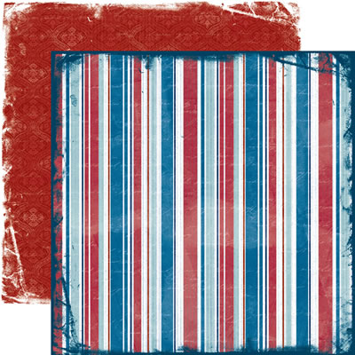 TPC Studio - Heartfelt Travel - Stripe 12x12 d/sided paper  (pack of 10)