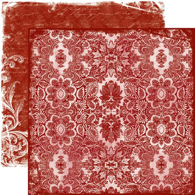 TPC Studio - Heartfelt Travel - Red Floral 12x12 d/sided paper  (pack of 10)