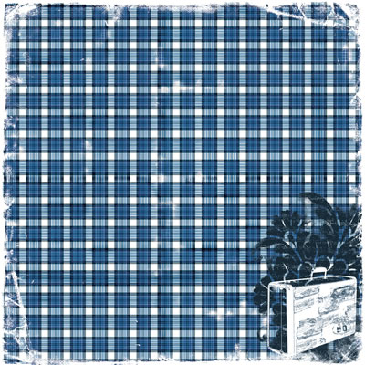 TPC Studio - Heartfelt Travel - Blue Plaid 12x12 adhesive fabric sheet  (pack of 3)