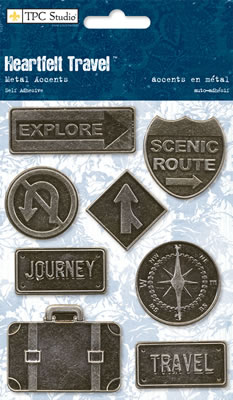 TPC Studio - Heartfelt Travel  Metal Accents  (sold in 3's)