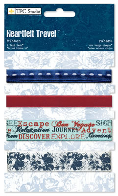 TPC Studio - Heartfelt Travel  Ribbon Cards  (sold in 3's)
