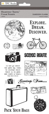 TPC Studio - Heartfelt Travel  Clear Stamp  (sold individually)