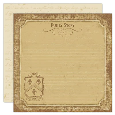 TPC Studio - Ancestral - Family Story 12x12 d/sided paper w/- spot varnish  (pack of 5)
