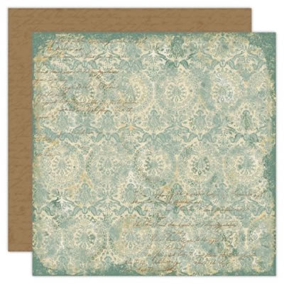 TPC Studio - Ancestral  Teal Brocade 12x12 double-sided paper    (pack of 10)