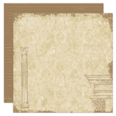 TPC Studio - Ancestral - Columns 12x12 d/sided paper w/- spot varnish  (pack of 5)